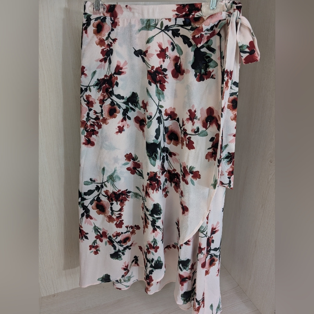 Floral Women's Faux Wrap Skirt